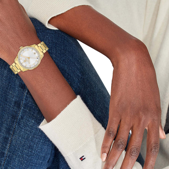 Montre Tommy Hilfiger Gold Steel Silver Dial