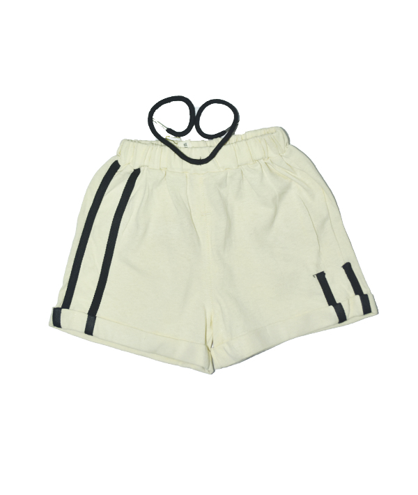 SHORT BEIGE POUR GARCON AVEC 2 BANDES NOIR