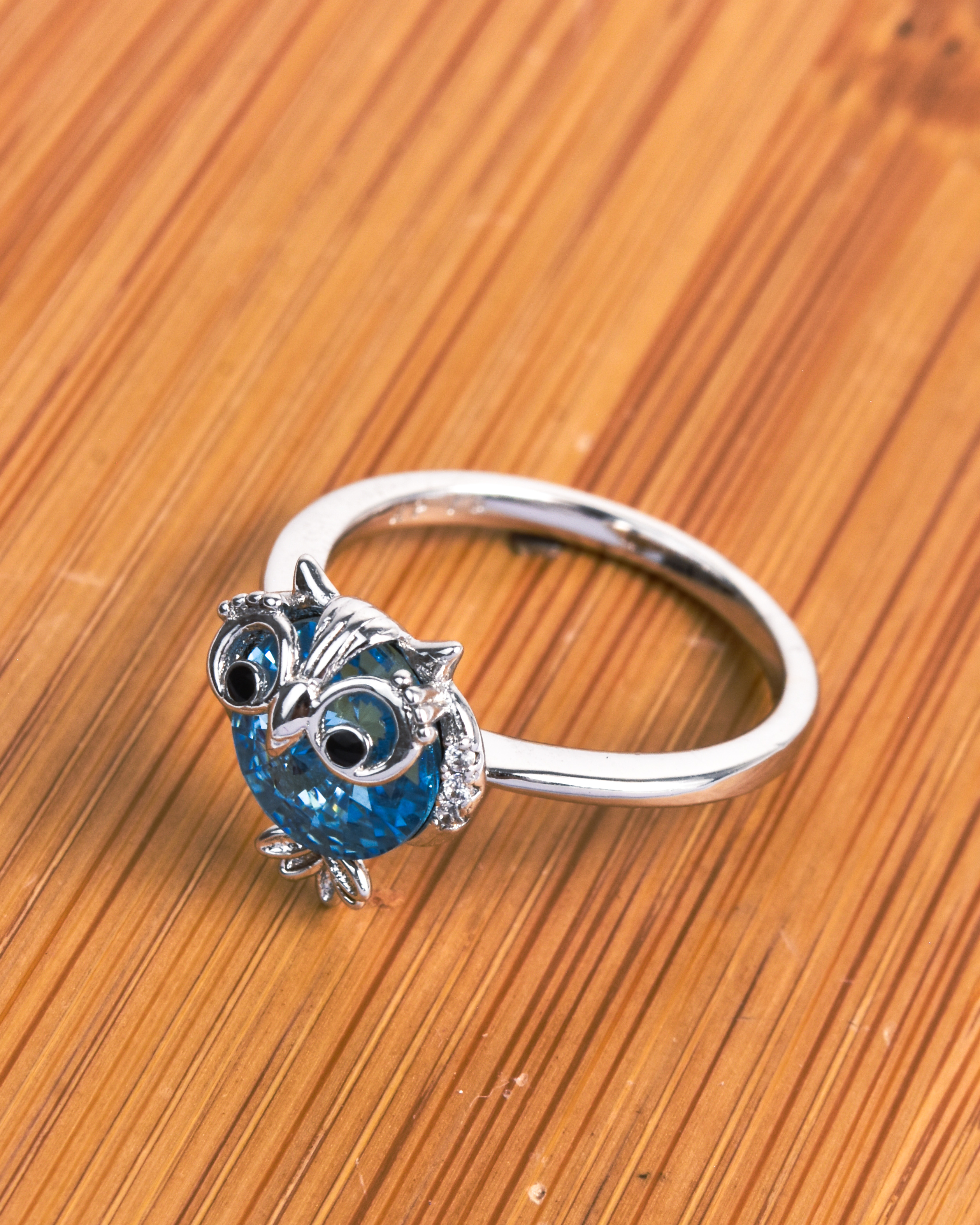 bague pierre hibou  bleu
