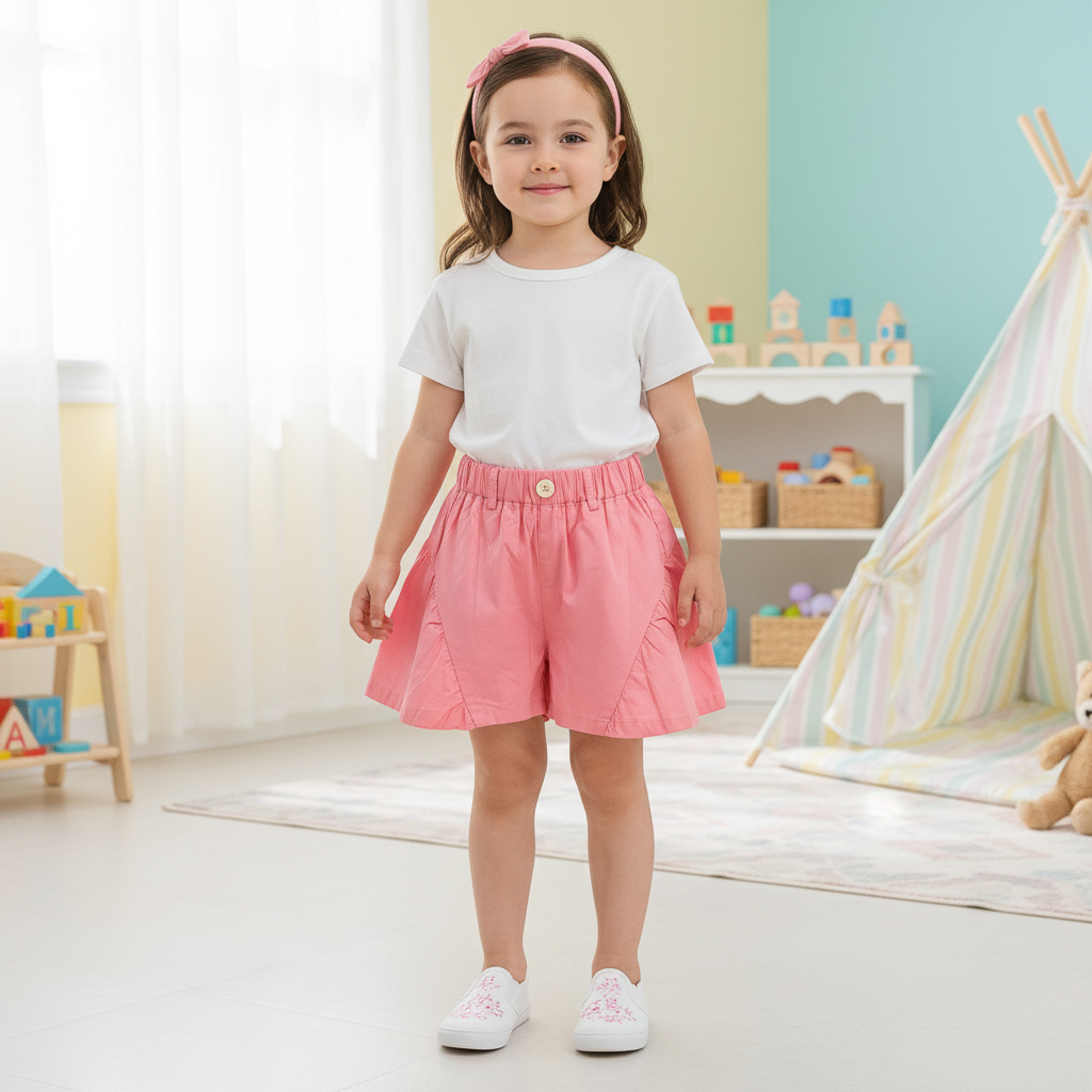 SHORT ROSE POUR FILLE