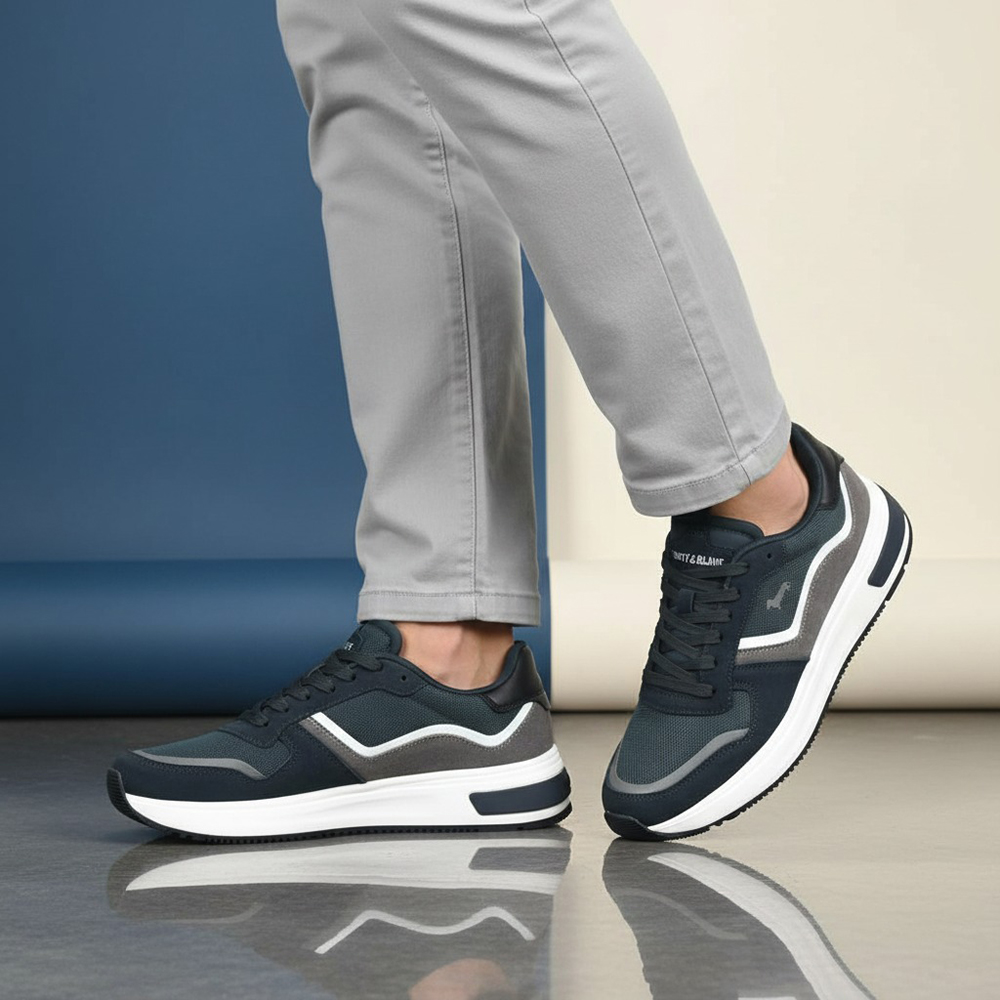 Harmont and Blaine Suede and Fabric Sneakers