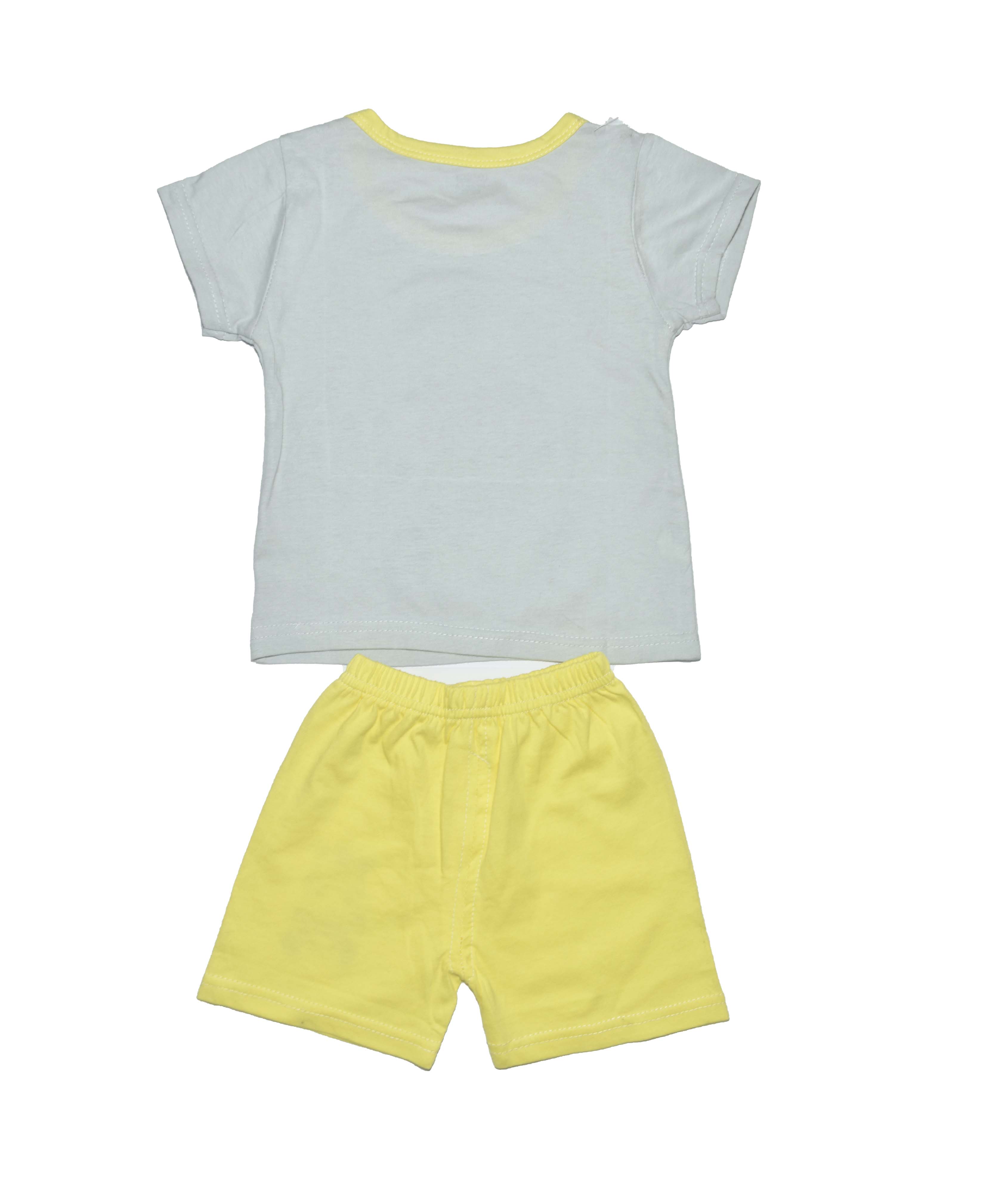 ENSEMBLE GRIS AVEC LE JAUN MOTIF zébre 