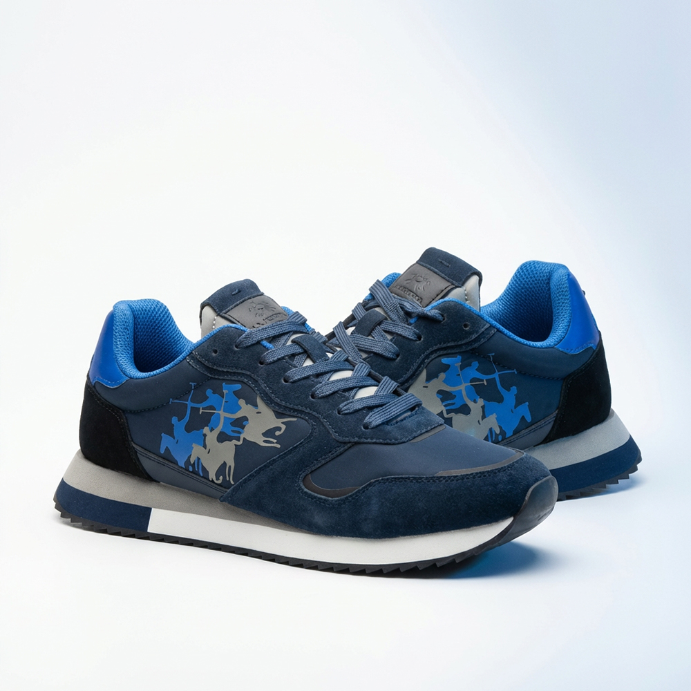 La Martina Low Sneakers Blue Leather