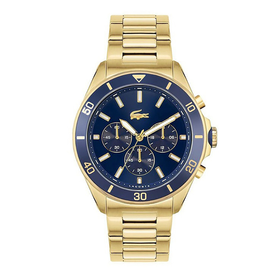 MONTRE lacoste Tiebreaker Chrono Watch - Blue With Gold Plated Bracelet