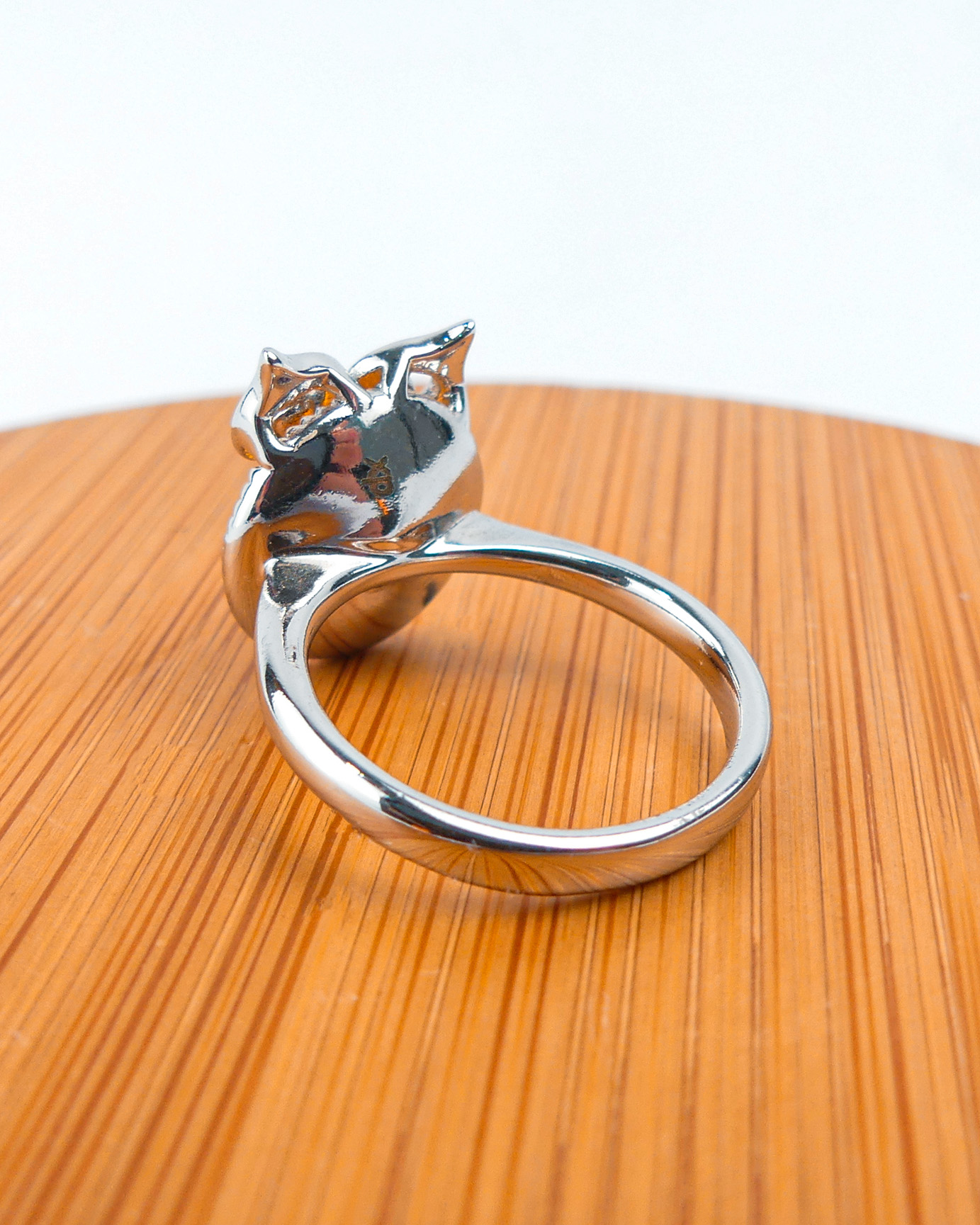 bague pierre hibou ronde jaune 