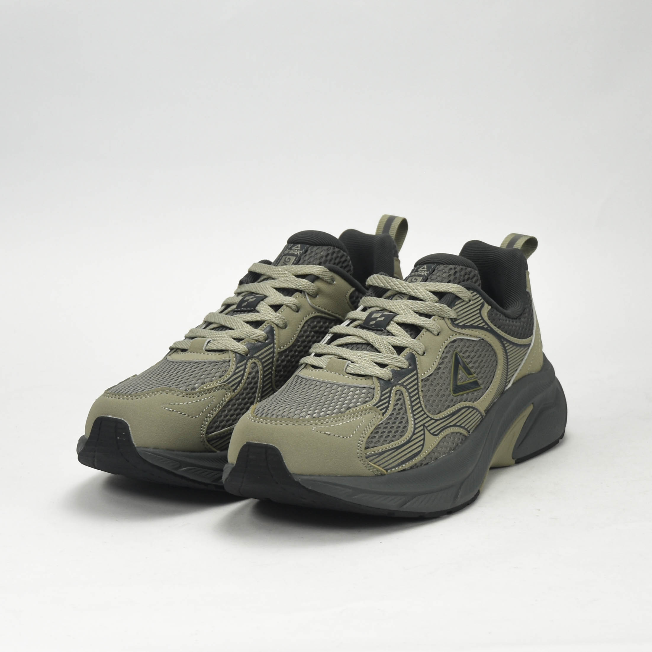 PEAK TRAINING RUNNING SHOES-ASPHALT GREEN/MAGNETIC GREY