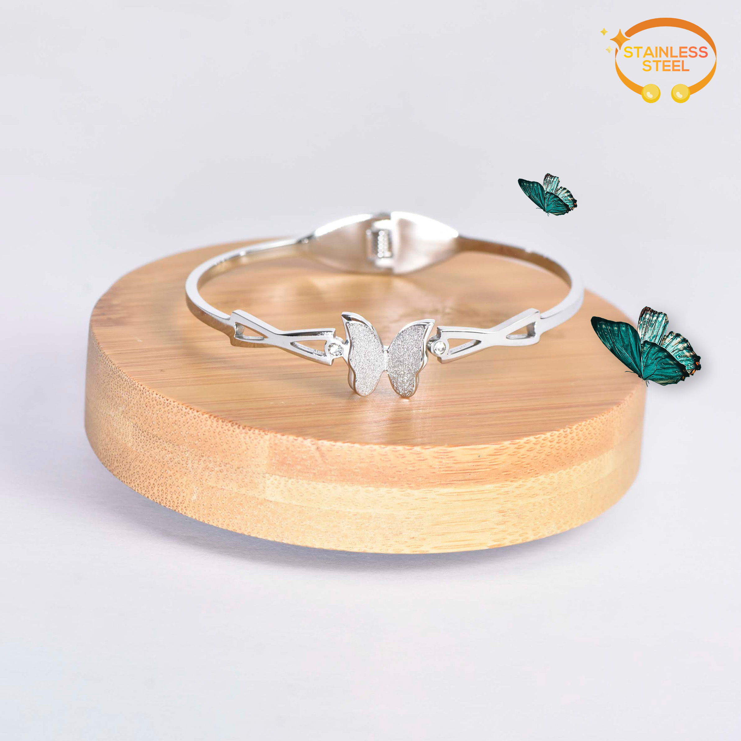 BRACELET PAPILLION À DEUX DIAMANTS