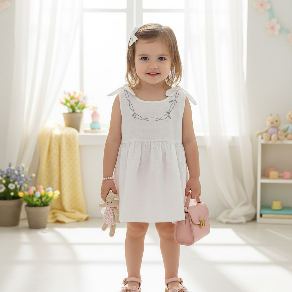 Robe blanche dentelle fillette