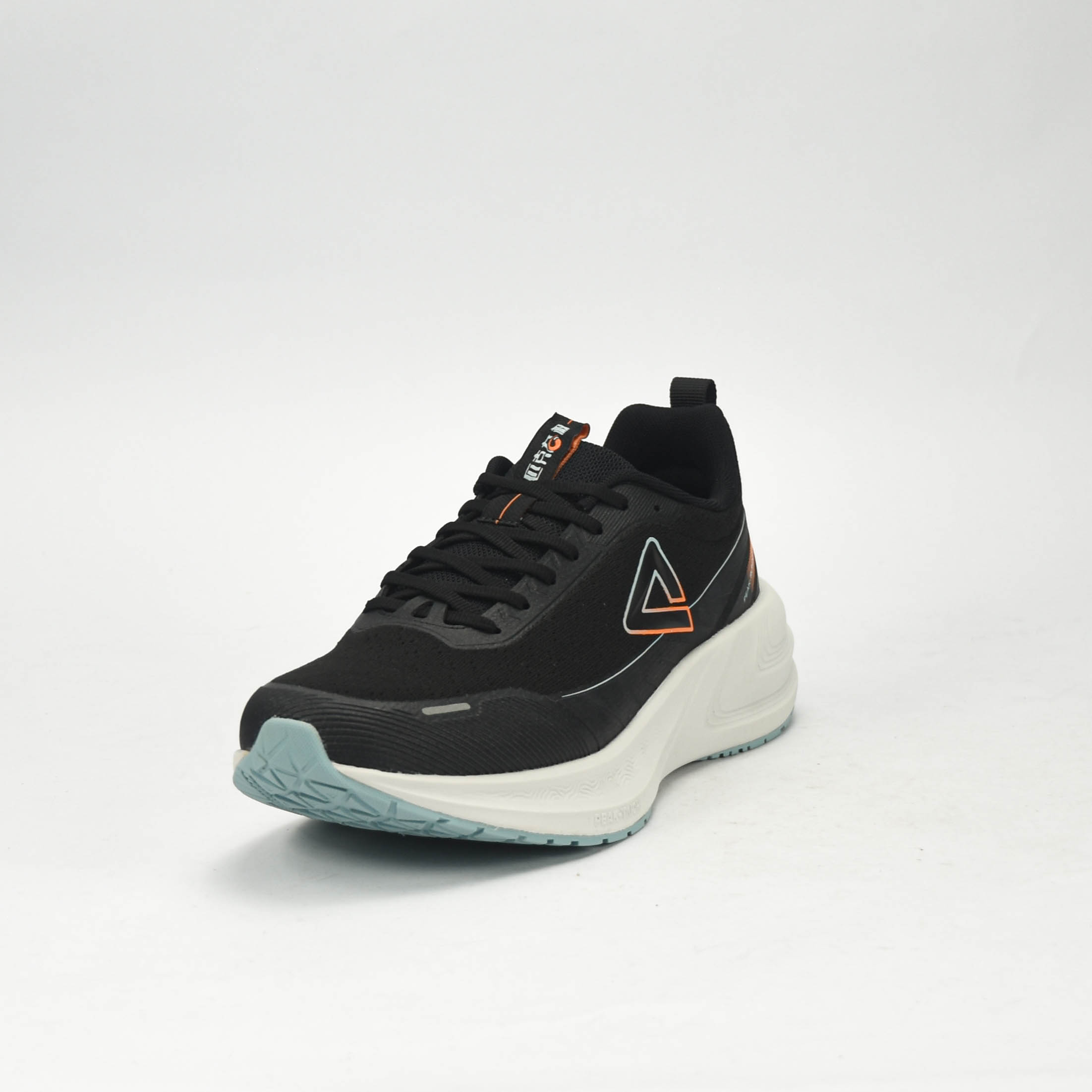 PEAK CUSHION RUNNING SHOES-BLACK/LT.GREY