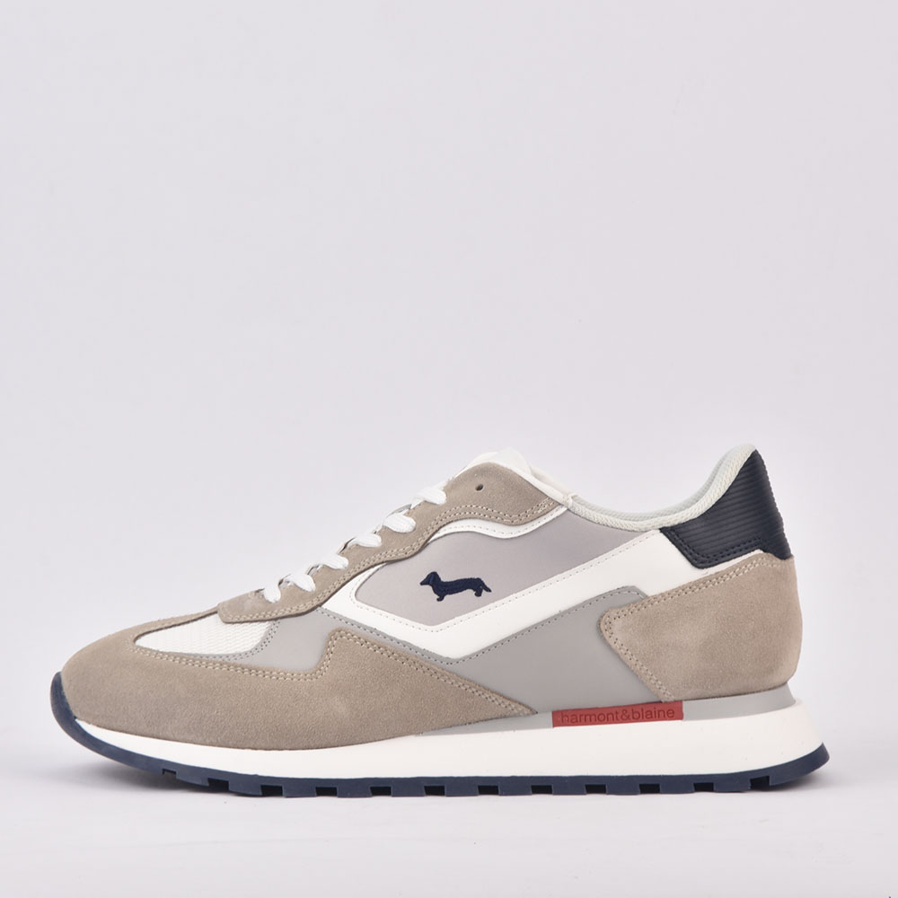 HARMONT AND BLAINE SCARPA UOMO CALF   BEIGE  BIANCO 