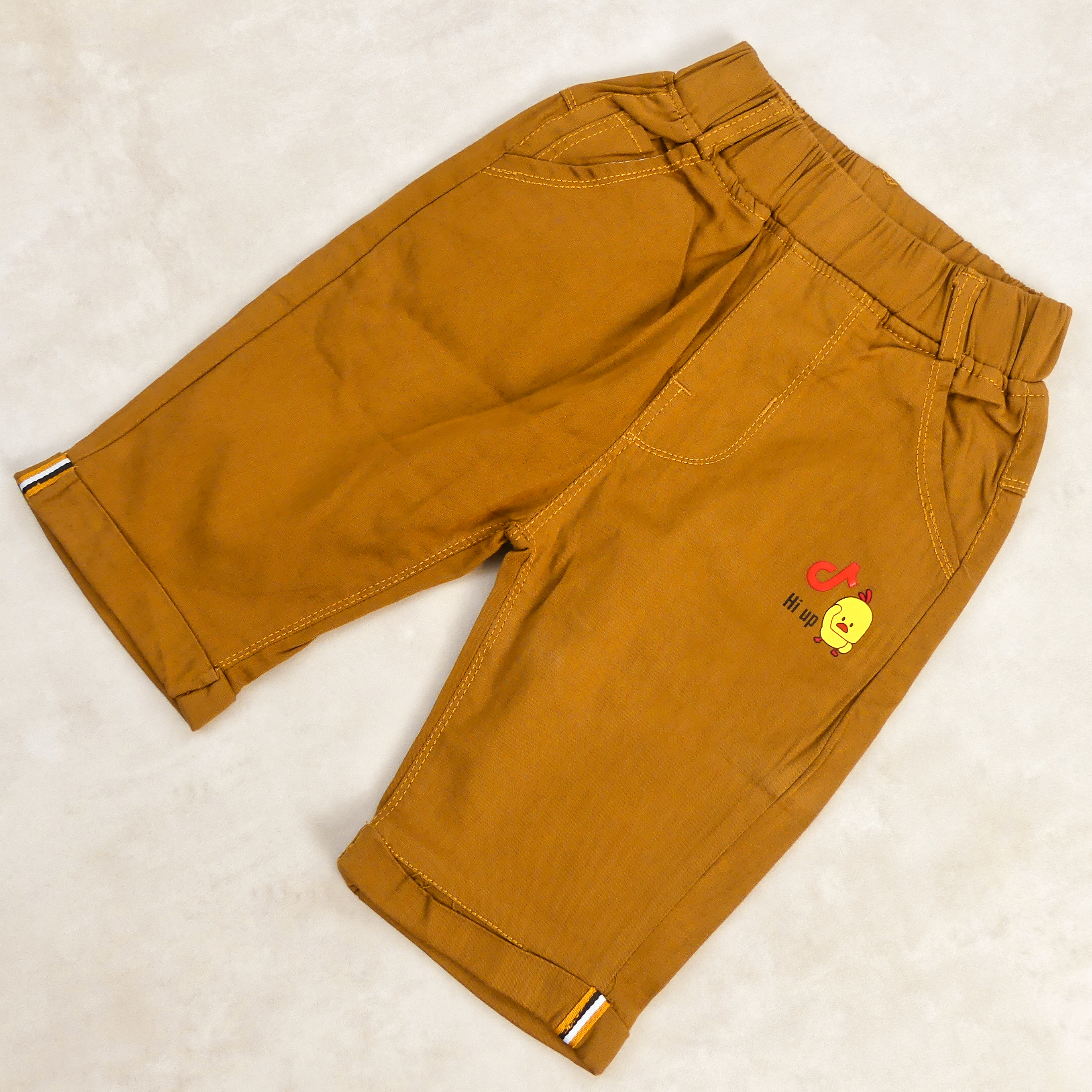 Pantacourt Garcon MARRON MOTIF HI UP 