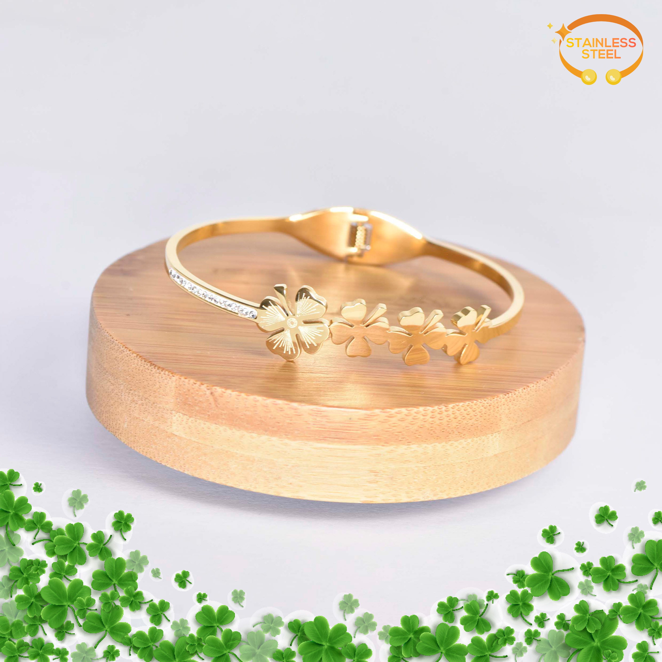 BRACELET TRÈFLE QUADRUPLE BONHEUR