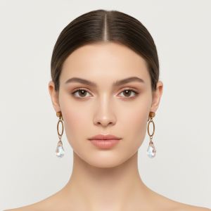 Boucle d'oreille goutte jaune