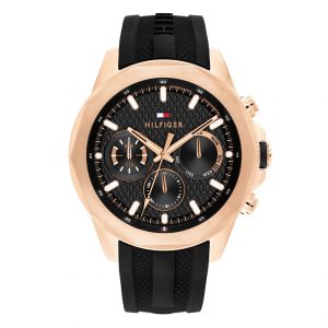 Tommy Hilfiger Lars Rose Gold-Plated Silicone Strap