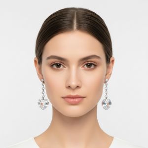 boucle d'oreille pendantes coeur  jaune reflé