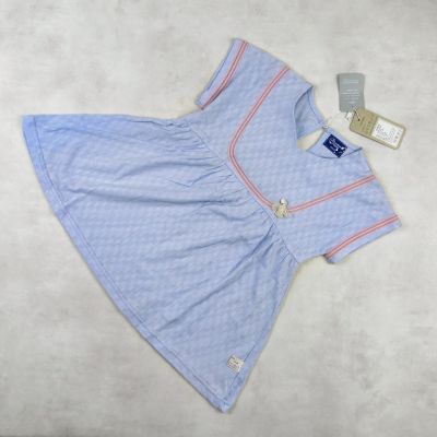 ROBE FILLETTE  BLEU AVEC LE ROSE