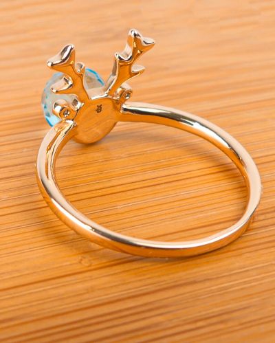 bague gazelle boule bleue