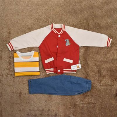 ENSEMBLE DINO 3PCS ROUGE