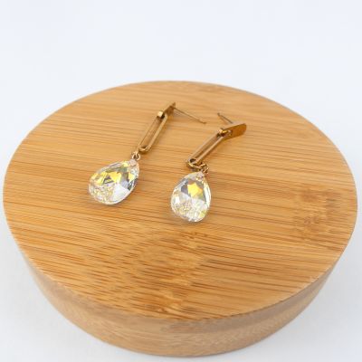 boucle d'oreille pendantes goutte jaune