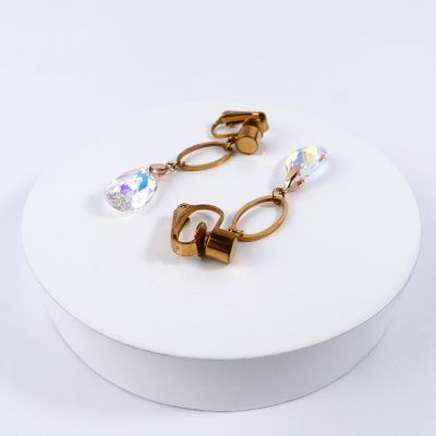 Boucle d'oreille goutte jaune