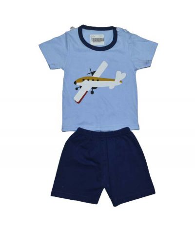 ENSEMBLE BLEU MOTIF - AVION -