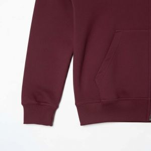 Sweat à capuche zippé homme BORDEAU