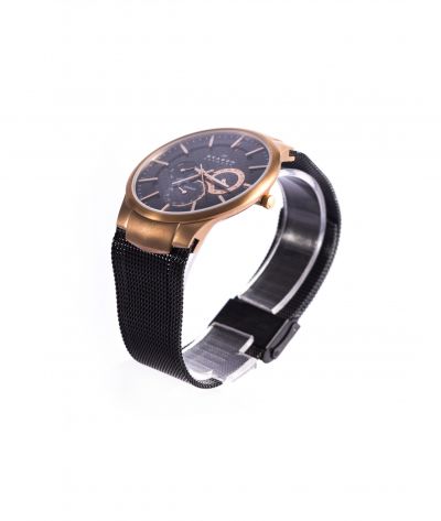 Skagen Men's 809XLTRB Titanium Collection Multifunction Black Mesh Titanium Watch