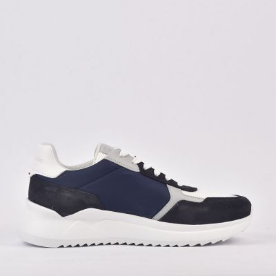 HARMONT AND BLAINE SCARPA UOMO CAMOSCIO  TEX FABRIC BLU  BIANCO  