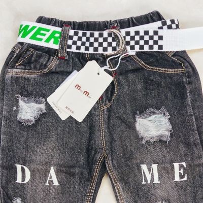 SHORT JEANS NOIR MOTIF DAME