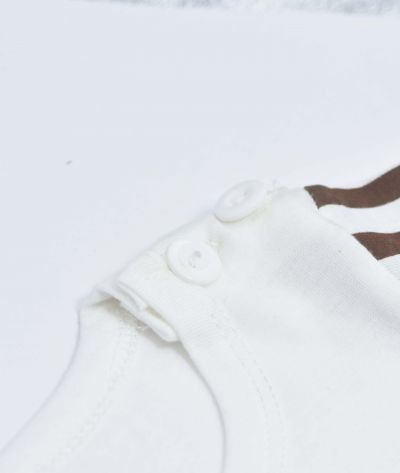 ENSEMBLE BLANC MOTIF -MUSIC UP - MARRON