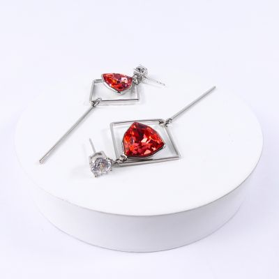 boucle d'oreille pendantes triangle -orange