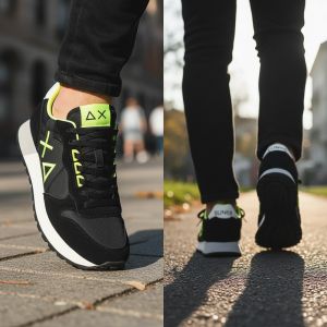 BASKET SUN68 JAKI FLUO 11 NERO