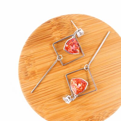 boucle d'oreille pendantes triangle -orange