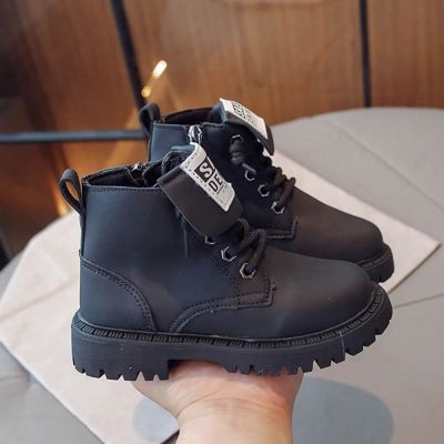 Botte imperméables à lacets Noir Enfants 