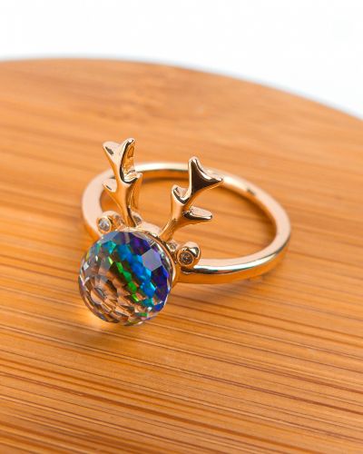 bague gazelle boule multi couleur 