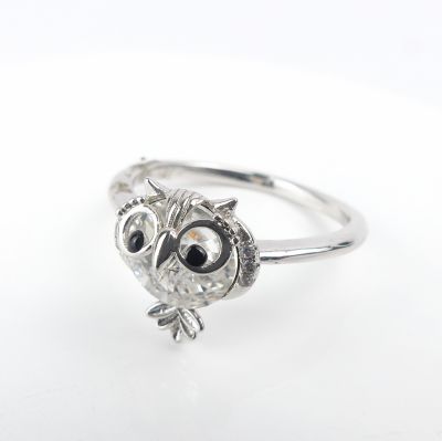 bague pierre hibou blanc