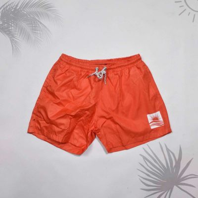 SHORT ROUGE BRIQUE MOTIF SOLEIL 
