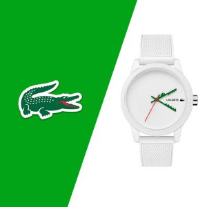 Lacoste Montre Analogique à Quartz pour Homme avec Bracelet en Silicone Blanc