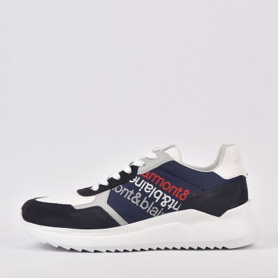 HARMONT AND BLAINE SCARPA UOMO CAMOSCIO  TEX FABRIC BLU  BIANCO  