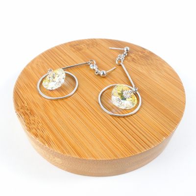 Boucles d'oreilles pendantes cœur jaune