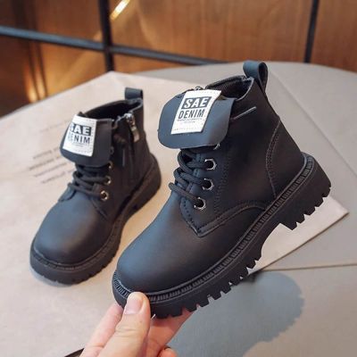 Botte imperméables à lacets Noir Enfants 