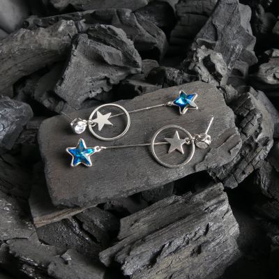 Boucles d'oreilles pendantes Etoile Blue