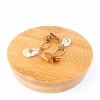 Boucle d'oreille goutte jaune