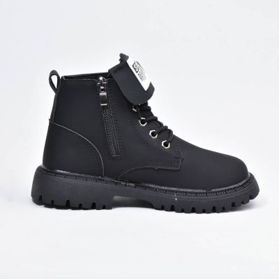 Botte imperméables à lacets Noir Enfants 