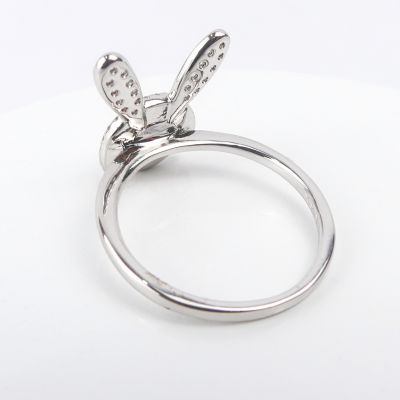 bague lapin blant -argent-