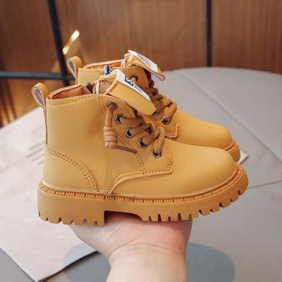 Botte imperméables à lacets Marron Enfants 