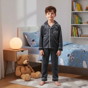 pyjama fourrure gris - yipinfu-