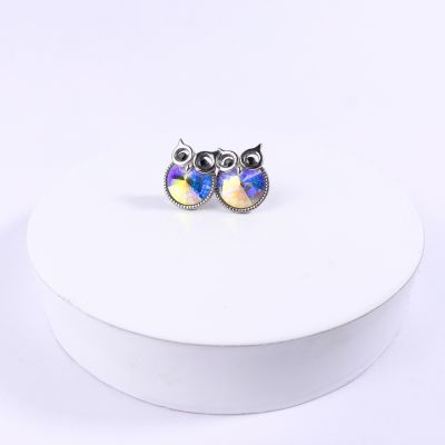 boucle d'oreille hibou blanc