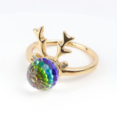 bague gazelle boule multi couleur 