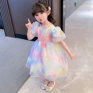 Robe princesse noeud vert pistache  ENFANTS